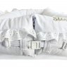 Bercinho Portátil Ninho para Bebê Sleep UM Bordado Inglês Piquet Branco