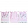 Porta Fraldas para Bebê 3 Peças Bordado Inglês Brooklyn Chevron Cinza/Rosa