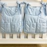Porta Fraldas para Bebê 2 Peças Linho Azul