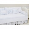 Kit Cama Babá 9 Peças com Saia Personalizado Marseille Branco / Azul