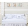 Kit Cama Babá 9 Peças com Saia Personalizado Marseille Branco / Marinho