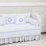 Kit Cama Babá 9 Peças com Saia Personalizado Marseille Branco / Marinho