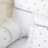 Kit Cama Babá 9 Peças com Saia Personalizado Marseille Branco / Marinho