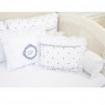 Kit Cama Babá 9 Peças com Saia Personalizado Marseille Branco / Marinho