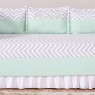 Kit Cama Babá 7 peças com Saia Lollipop Percal Chevron Elefantinho Mint - Exclusivo