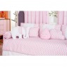 Kit Cama Babá 9 Peças com Saia Soho Chevron Rosa