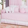 Kit Cama Babá 9 Peças com Saia Soho Chevron Rosa