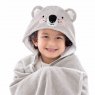 Toalha de Banho Kids Felpuda com Capuz Bichinho Coala Cinza