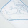 Toalha de Banho para Bebê Felpuda Revestida Bordada Viés Jouy Azul