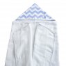 Toalha de Banho para Bebê Fralda Com Capuz Soho Chevron Azul