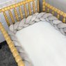 Trança Protetora de Berço e Cama Plush Cinza