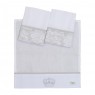 Trio Boquinhas Fralda Cremer para Bebê Damask Branco